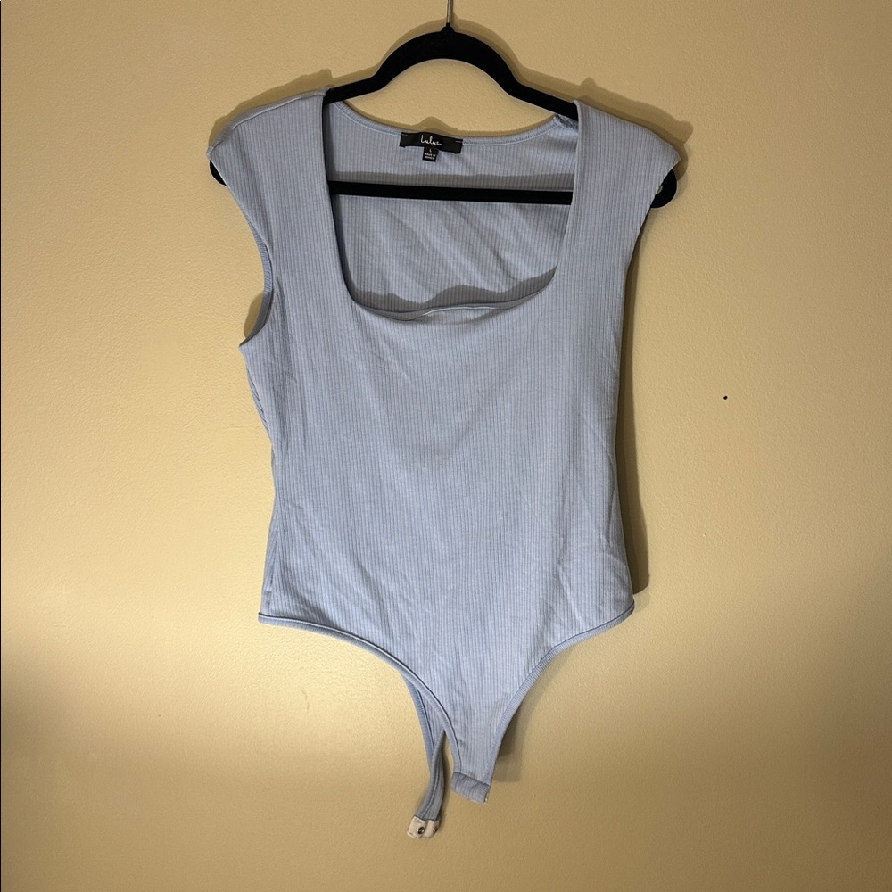 Lulu's Sky Blue Ribbed Tank Top - Picture 4 of 7